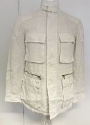 1 x DNKY Men's Lightweight Contemporary Linen Jacket in Cream - Size: S - NO VAT