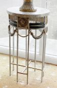 1 x Ornate Italian Antique-Style Oval Side Table / Plant Stand - Ref: HP296 / BED - CL1049 - NO