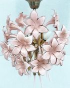 1 x Vintage Designer Murano Lily Chandelier - Ref: 2 - CL1038 - NO VAT ON THE HAMMER - Location: