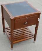 1 x CHANNELS Classically Styled Designer Solid Wood End Table with Pull-Out Tray, 1-Drawer Storage
