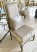 Pair of Majestic High-backed Chairs with Padded Seats with Rich Textured Upholstery Front & Back