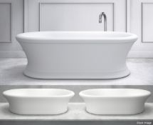 APAISER Luxury 4-Piece Bathroom Suite including Handcrafted Stone Bath, Basins & Vanity Stand
