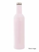 24 x Palma 800ml Double Walled Metal Bottles In Light Pink/Silver - Ref: TSC500682/PS95 - CL945 -