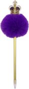 100 x Pompom Crown Pens In Purple - Ref: TSC100464/NPS29 - CL945 - Location: WA14Condition Report: