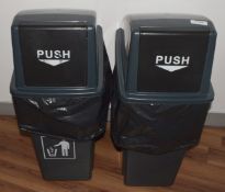 2 x Recycling Waste Bins - Dimensions: H80 x W32 x D48 cms
