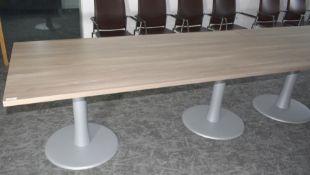 1 x Rectangular Office Table Featuring a 4cm Thick Top with a Modern Grey Toned Oak Finish