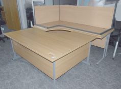 3 x Corner Office Desks Featuring a Beech Finish