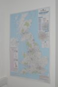 1 x Large British Isles Laminated Administrative Map - Size: 160 x 117 cms