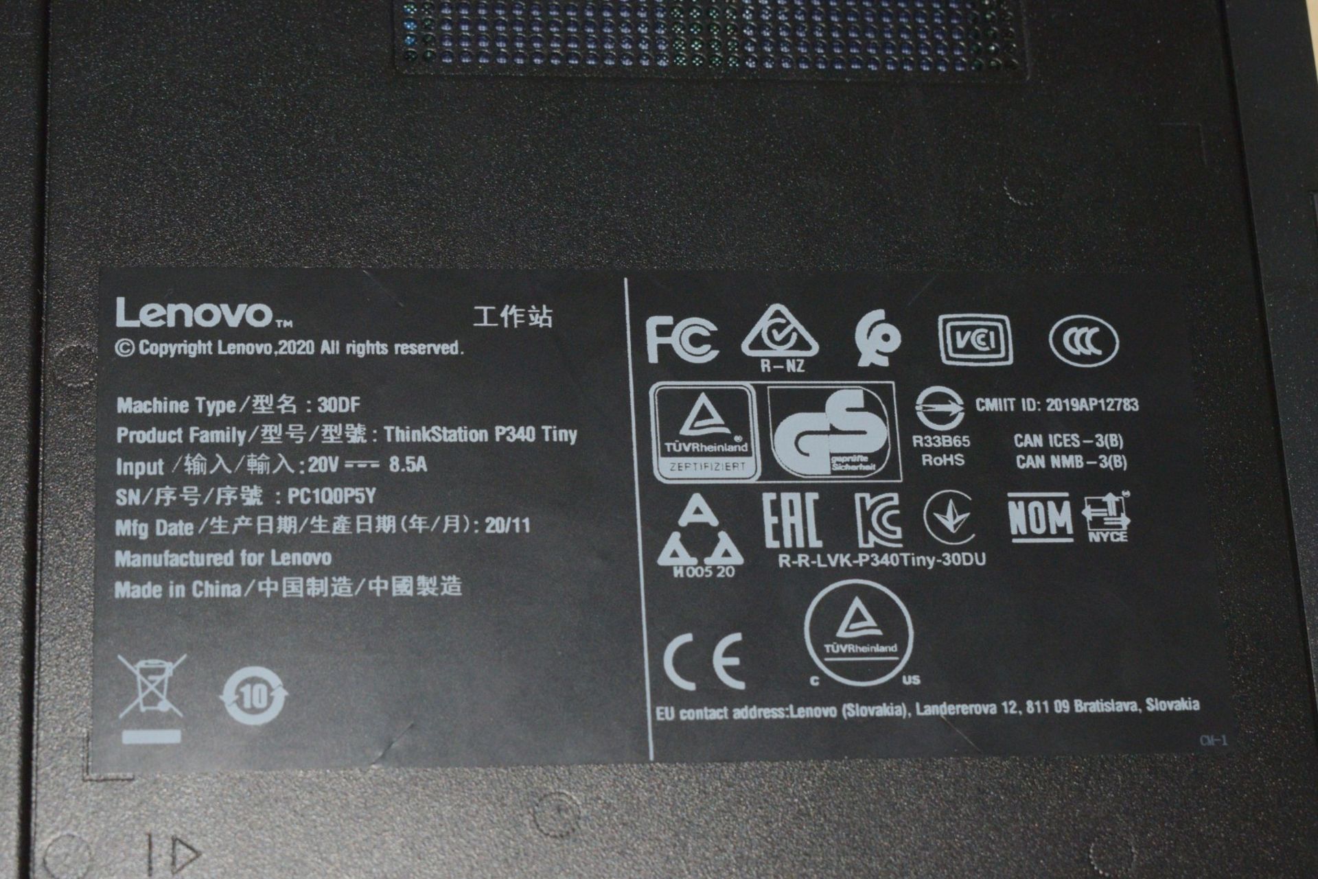 1 x Lenovo P340 Tiny Workstation Desktop PC - Type 30DF - Features an Intel i7-10700T Processor - Image 6 of 9