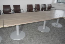 1 x Rectangular Office Table Featuring a 3cm Thick Top with a Modern Grey Toned Oak Finish