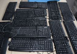 17 x Assorted Computer Keyboards and 3 x Mice - Brands Include Lenovo and Logitech
