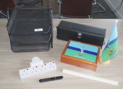1 x Assorted Job Lot to Include Royal Corps of Signals British Army Wooden Keepsake Box and Flag