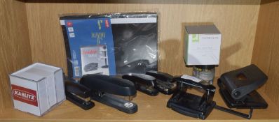 1 x Assorted Collection of Office Stationary - Includes Staplers, Hole Punches and More