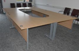 4 x Office Corner Desks / Conference Table - Includes Four L Shaped Corner Office Desks