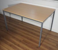 1 x Rectangular Office Table Featuring Beach Top and Dark Grey Base - Dimensions: H72 x W120 x D80