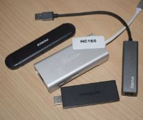 1 x Assorted Collection to Include a RayCue Multi Ethernet/USB/Card Reader, Netgreat WiFi Dongle