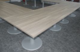 1 x Rectangular Office Table Featuring a 3cm Thick Top with a Modern Grey Toned Oak Finish which