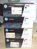1 x Set of Four Genuine HP 508a Printer Toners - Black, Cyan, Yellow, Magenta