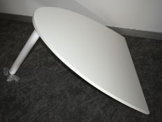 1 x Wall Mounted Office Table with Single Leg - Unused Desk with a Modern White Finish