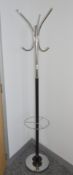1 x Freestanding Coat / Umberalla Stand in Chrome / Black