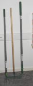 3 x Assorted Garden Rakes