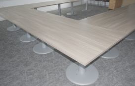 1 x Rectangular Office Table Featuring a 3cm Thick Top with a Modern Grey Toned Oak Finish
