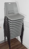 12 x Stackable Plastic Canteen Chairs