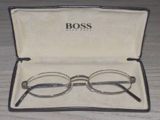 1 x Set of Hugo Boss Brushed Steel Eyeglasses with Case - HB1574 GR 145