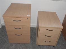 2 x Office Drawer Pedestals Finished in Beech