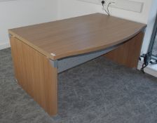 1 x X-Time Executives Office Desk Featuring a Curved Edge for Office Meetings, a Canaletto Walnut