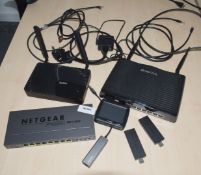 1 x Assorted Collection of Computer Equipment Including a Draytek Router, Netgear Prosafe Switch
