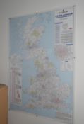 1 x Large British Isles Laminated Administrative Map - Size: 160 x 117 cms