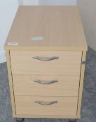1 x Three Drawer Office Pedestal with a Beech Finish