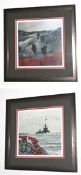 2 x Jacqueline Hurley Framed Prints from the War Poppy Collection - Includes 'Where the Sea Winds