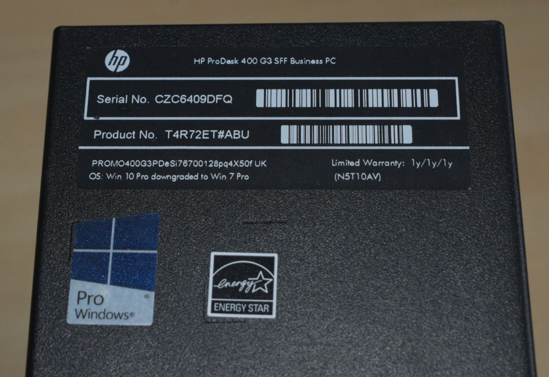 1 x HP ProDesk 400 G3 Small Form Factor PC Featuring an Intel i7-6700 Processor and 16GB Ram - Image 3 of 3
