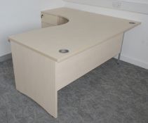 1 x Corner Office Workstation Desk with Matching Drawer Pedestal - Features an Ergonomical Design