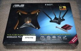 1 x Asus PCE-AC88 Dual Band AC3100 Wireless PCI-E WiFi Adaptor - New Boxed Stock
