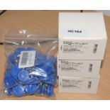 3 x Boxes of Evolus Classic Blank PVC ID Cards and 2 x Bags of Blue Key Fobs - Unused Stock
