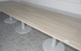 1 x Rectangular Office Table Featuring a 3cm Thick Top with a Modern Grey Toned Oak Finish which