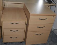 3 x Assorted Office Drawer Pedestals Featuring a Beech Finish