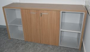 1 x X-Time Executives Office Storage Cabinet Featuring a Canaletto Walnut and Grey Finish