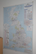 1 x Large British Isles Laminated Administrative Map - Size: 160 x 117 cms - Ref: Front Office -