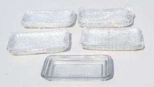 5 x Cornbury Pressed Glass Butter Dish Bases - Boxed - Ref: GTC764/GTCC19 - CL1017 - Location: