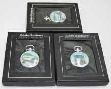 3 x EDDIE STOBART Silver-Plated Collectable Pocket Watches in their Original Boxes - Ref: MULTI -