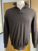 1 x CHARLES TYRWHITT Men's Italian Extra Fine Merino Wool Sweater in Grey - Size: Large - Ref: LB520