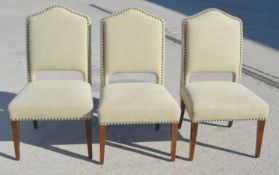 3 x Commercial Restaurant Fine Dining Chairs Featuring Fully Upholstered Backs and Seats with