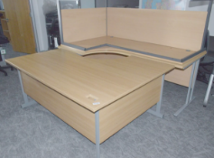 LARGE Collection of OFFICE FURNITURE to Include 7 x L Shaped Office DESKS and 7 x Drawer PEDESTALS -