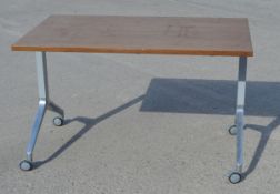 1 x BOSS DESIGN 'Deploy' Premium Rectangular Conference and Training Flip Top Table - Original