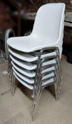 6 x Italian Mod Elena Contemporary Stackable Plastic Dining Chairs - NO VAT ON THE HAMMER - Ref: -