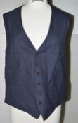 1 x RALPH LAUREN POLO Mens' Navy Pinstripe Buttoned Wool Rich Waistcoat - Size: 42R - RRP £284.00